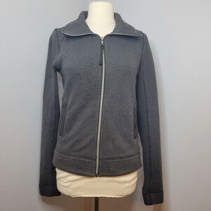 Lululemon Women’s 8 Fleece Heathered Gray Zipper Back Collared En Route Jacket
